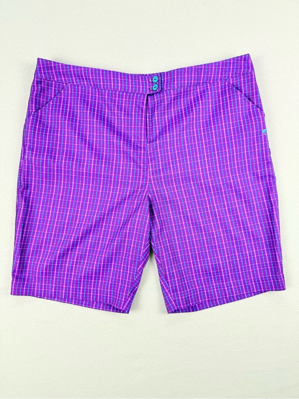 Golf America Purple Plaid Golf Shorts Bermuda Preppy Golfcore Activewear